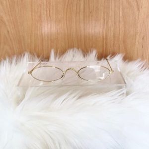 GOLD & CLEAR SLIM SKINNY OVAL GLASSES
